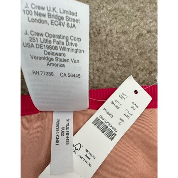 J Crew re-Imagined Curved Waist Bikini Bottom Pink Women Small New W/Tags - Picture 4 of 8